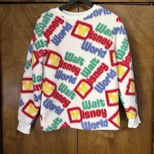 Walt Disney World XS Women's Logo Sherpa Fleece Long Sleeve Loungewear Sweater